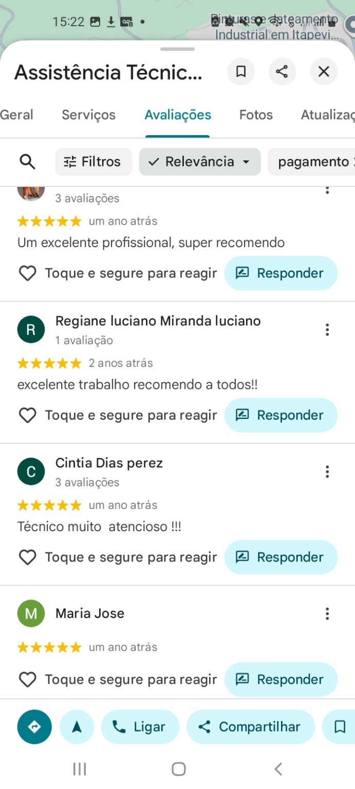 Avaliações reais da Planetec Refrigeração no Google