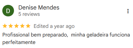 Avaliação de Denise Mendes no Google
