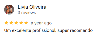 Avaliação de Livia Oliveira no Google